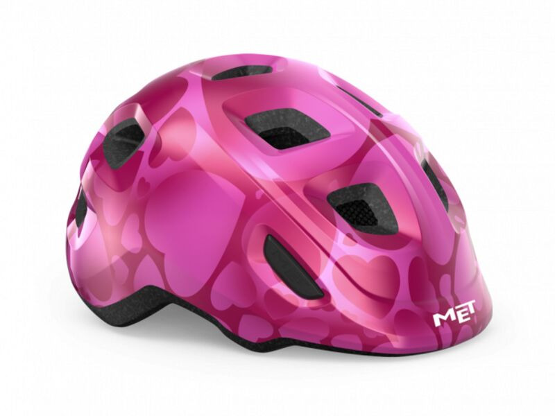 MET Hooray Helmet XS 46-52cm Pink Hearts  click to zoom image